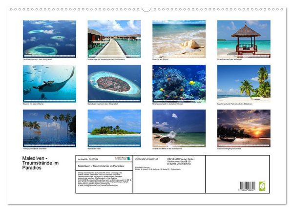 Produktbild: Malediven - Traumstr&auml;nde im Paradies (Wandkalender 2026 DIN A2 quer), CALVENDO Monatskalender