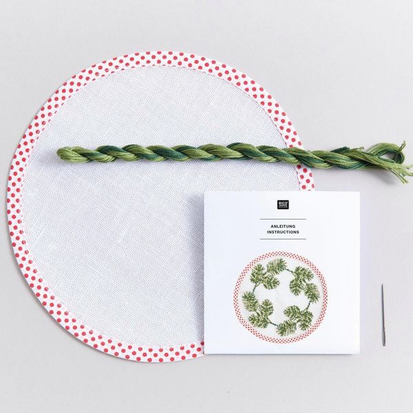Produktbild: Stickpackung Gez&auml;hlter Kreuzstich, RunderUntersetzer,Tannenzweige