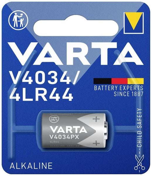 Produktbild: Varta ALKALINE Spec.V4034/4LR44 Bli1 Spezial-Batterie 476A Alkali-Mangan 6V 170 mAh 1St.