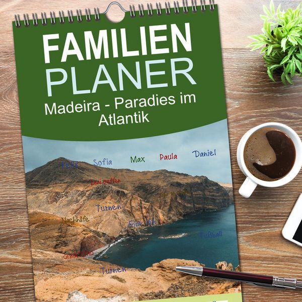 Produktbild: Familienplaner 2026 - Madeira - Paradies im Atlantik mit 5 Spalten (Wandkalender, 21 x 45 cm) CALVENDO