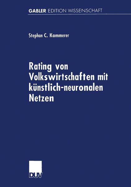 Produktbild: Rating von Volkswirtschaften mit k&uuml;nstlich-neuronalen Netzen