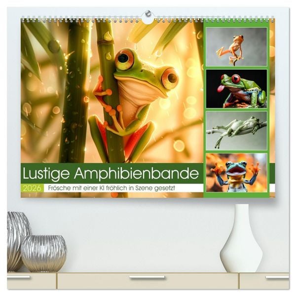 Produktbild: Lustige Amphibienbande (hochwertiger Premium Wandkalender 2026 DIN A2 quer), Kunstdruck in Hochglanz