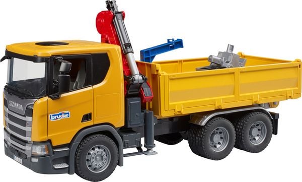 Produktbild: bruder 03551 Scania Super 560R Baustellen-LKW Kran und 2 Paletten