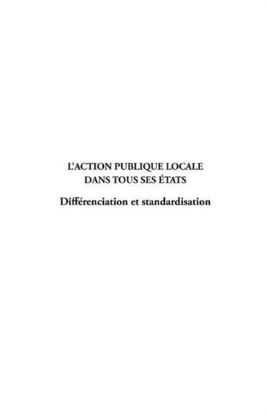 Produktbild: L'action publique locale dans tous ses etats