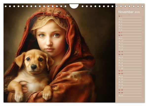 Produktbild: Dame mit Hund (Wandkalender 2026 DIN A4 quer), CALVENDO Monatskalender