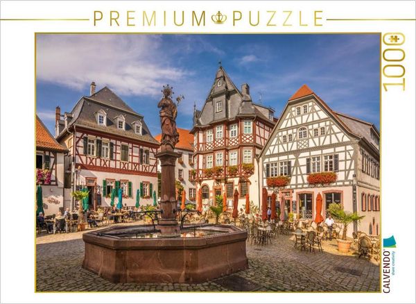 CALVENDO Puzzle Marktplatz von Heppenheim, Hessen | 1000 Teile Lege-Größe 64 × 48 cm Foto-Puzzle für glückliche Stunden