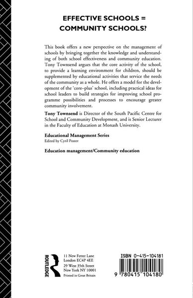 Produktbild: Effective Schooling for the Community