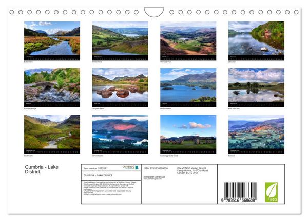 Produktbild: Cumbria - Lake District (Wall Calendar 2026 DIN A4 landscape), CALVENDO 12 Month Wall Calendar