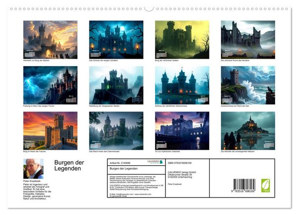 Produktbild: Burgen der Legenden (hochwertiger Premium Wandkalender 2026 DIN A2 quer), Kunstdruck in Hochglanz