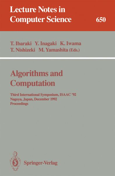 Produktbild: Algorithms and Computation