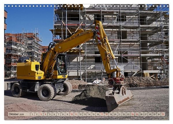 Produktbild: Bagger im Einsatz (Wandkalender 2026 DIN A3 quer), CALVENDO Monatskalender