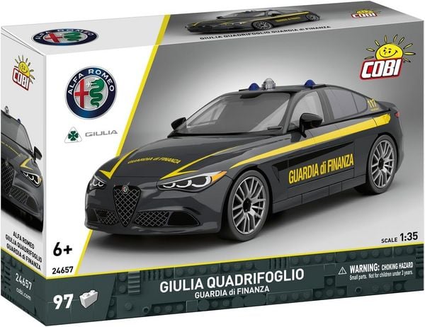 Produktbild: COBI 24657 - Alva Romeo Giulia Quadrifoglio Guardia di Finanza, Bausatz 1:35, 97 Klemmbausteine