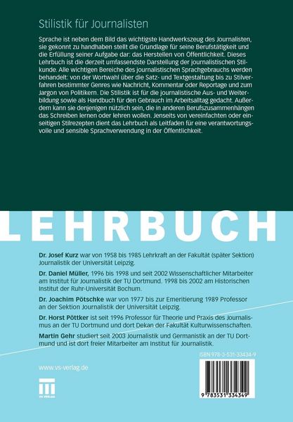 Produktbild: Stilistik f&uuml;r Journalisten