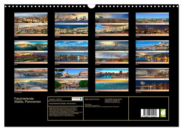 Produktbild: Faszinierende St&auml;dte, Panoramen (Wandkalender 2026 DIN A3 quer), CALVENDO Monatskalender