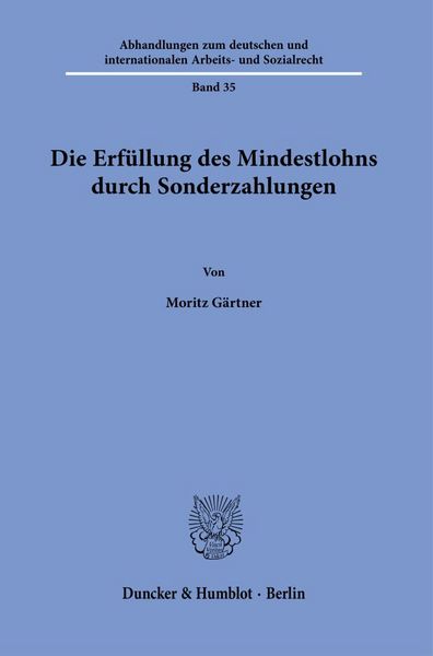 Produktbild: Die Erf&uuml;llung des Mindestlohns durch Sonderzahlungen