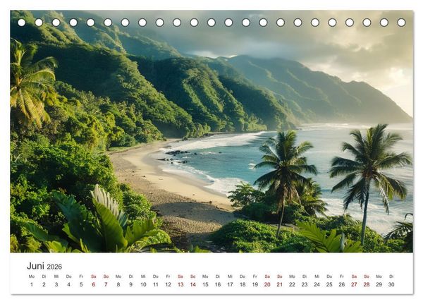 Produktbild: Gestrandet - Ein Jahr auf Robinsons Insel (Tischkalender 2026 DIN A5 quer), CALVENDO Monatskalender