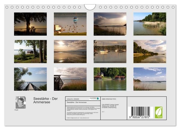 Produktbild: Seest&auml;rke - Der Ammersee (Wandkalender 2026 DIN A4 quer), CALVENDO Monatskalender