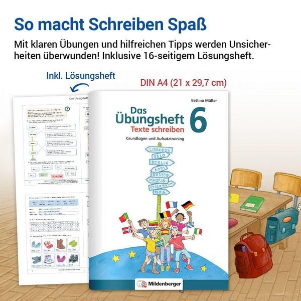 Produktbild: Das &Uuml;bungsheft Texte schreiben 6