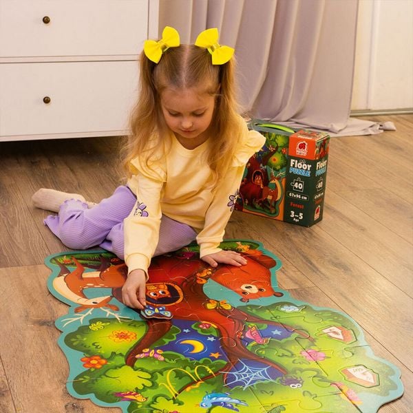 Produktbild: Puzzle Roter K&auml;fer Bodenpuzzle Waldtiere RK7010-04