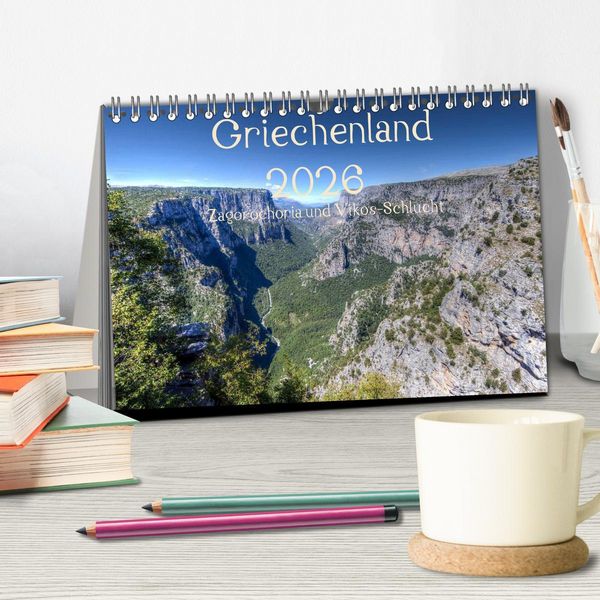 Produktbild: Griechenland 2026 - Zagorochoria und Vikos-Schlucht (Tischkalender 2026 DIN A5 quer), CALVENDO Monatskalender