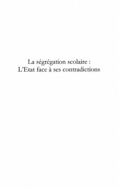 Produktbild: Segregation scolaire la