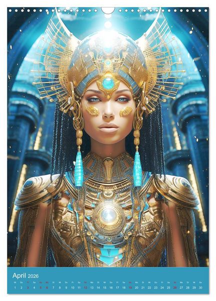 Produktbild: Antike Priesterinnen. Kunstvolle Fantasy-Portraits (Wandkalender 2026 DIN A3 hoch), CALVENDO Monatskalender