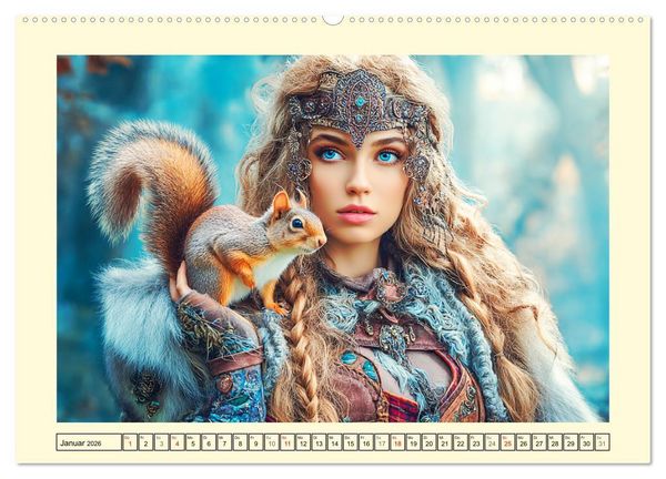 Produktbild: Waldgefl&uuml;ster. Die mystischen Frauen der alten Pfade (Wandkalender 2026 DIN A2 quer), CALVENDO Monatskalender