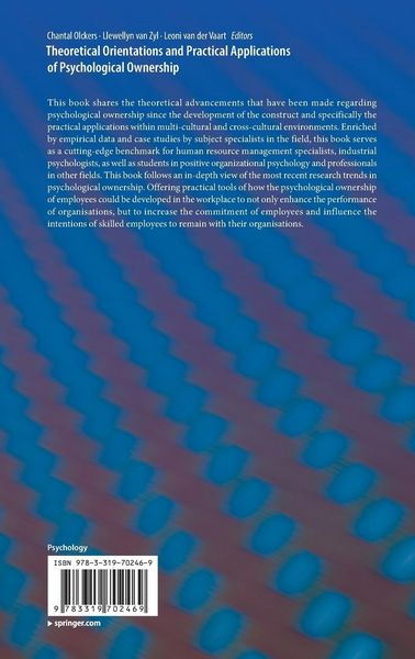Produktbild: Theoretical Orientations and Practical Applications of Psychological Ownership