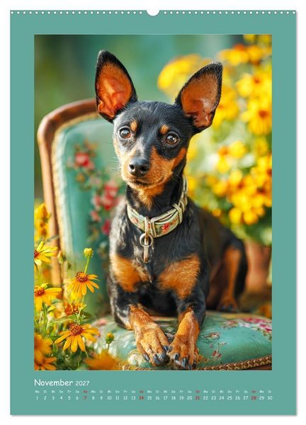Produktbild: Mini-Pinscher. Kleine Hunde in sch&ouml;nen Momenten (hochwertiger Premium Wandkalender 2027 DIN A2 hoch), Kunstdruck in Hochglanz