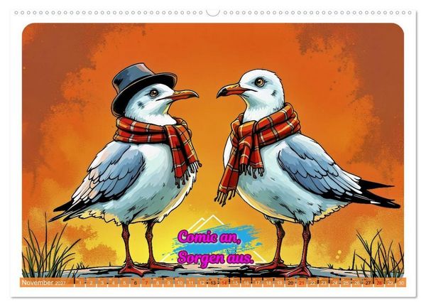 Produktbild: Norddeutsch Cool - Comic (Wandkalender 2027 DIN A2 quer), CALVENDO Monatskalender
