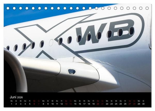 Produktbild: Airbus A350 Hautnah (Tischkalender 2026 DIN A5 quer), CALVENDO Monatskalender