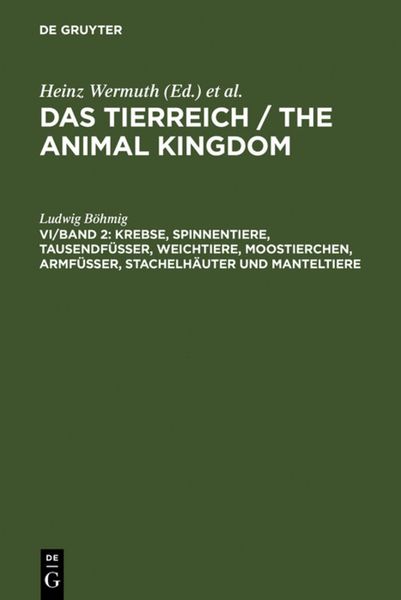Produktbild: Krebse, Spinnentiere, Tausendf&uuml;&szlig;er, Weichtiere, Moostierchen, Armf&uuml;&szlig;er, Stachelh&auml;uter und Manteltiere