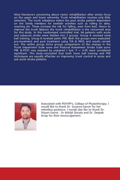 Produktbild: Swiss Ball Training vs PNF for Improving Trunk Control in Stroke