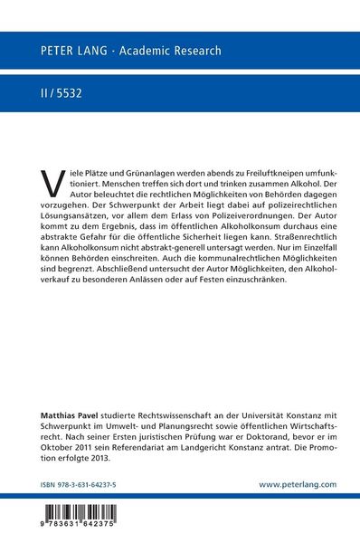 Produktbild: Beh&ouml;rdliches Vorgehen gegen Alkoholkonsum in der &Ouml;ffentlichkeit