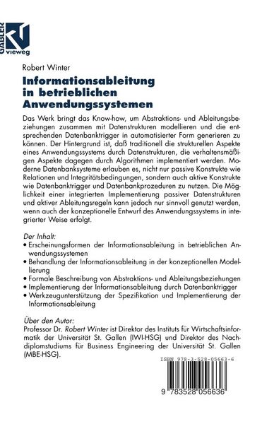 Produktbild: Informationsableitung in betrieblichen Anwendungssystemen