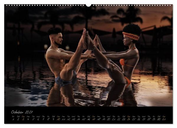 Produktbild: Yoga Couples - Harmony and Passion (High Quality Premium Wall Calendar 2027 DIN A2 landscape),CALVENDO 12 Month Wall Calendar