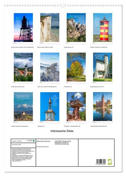 Produktbild: Interessante Zitate (Wandkalender 2026 DIN A2 hoch), CALVENDO Monatskalender