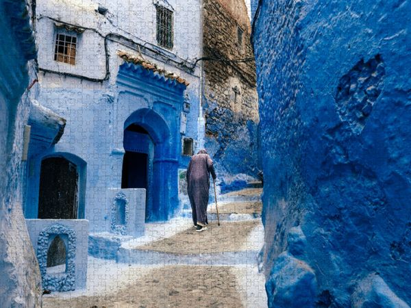 Produktbild: CALVENDO Puzzle Chefchaouen | 1000 Teile Lege-Gr&ouml;&szlig;e 64x48cm Foto-Puzzle f&uuml;r gl&uuml;ckliche Stunden