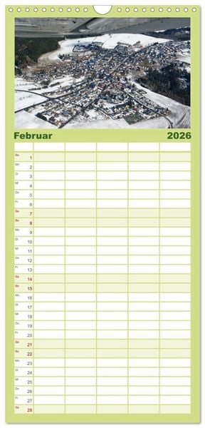 Produktbild: Familienplaner 2026 - Oberfranken aus der Vogelperspektive mit 5 Spalten (Wandkalender, 21 x 45 cm) CALVENDO