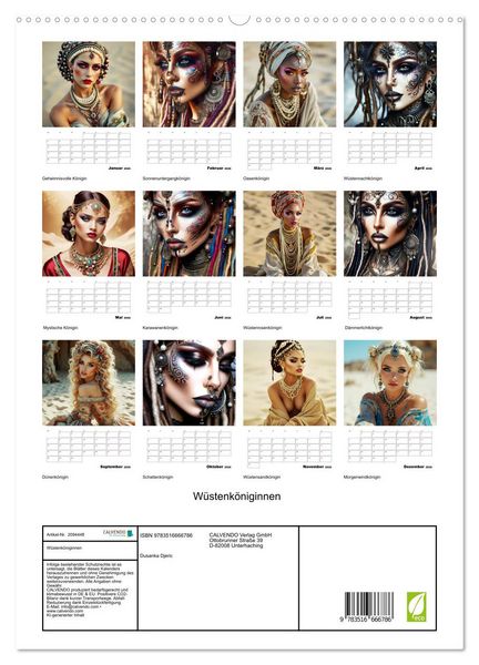 Produktbild: W&uuml;stenk&ouml;niginnen (hochwertiger Premium Wandkalender 2026 DIN A2 hoch), Kunstdruck in Hochglanz