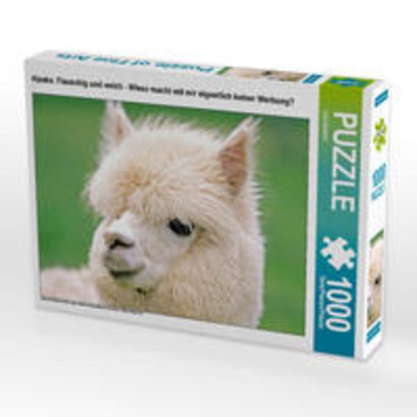 CALVENDO Puzzle Alpaka: Flauschig und weich - Wieso macht mit mir eigentlich keiner Werbung? | 1000 Teile Lege-Größe 64x48cm Foto-Puzzle für glücklich