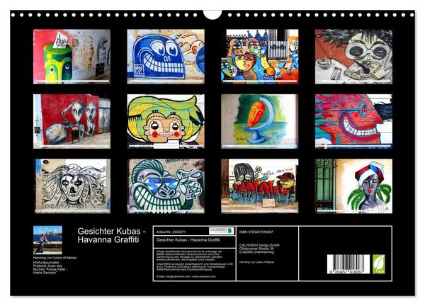Produktbild: Gesichter Kubas - Havanna Graffiti (Wandkalender 2026 DIN A3 quer), CALVENDO Monatskalender