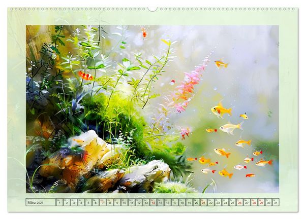 Produktbild: Aquascaping. Malerische Aquariumlandschaften (hochwertiger Premium Wandkalender 2027 DIN A2 quer), Kunstdruck in Hochglanz
