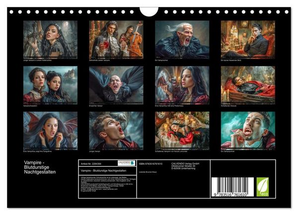 Produktbild: Vampire - Blutdurstige Nachtgestalten (Wandkalender 2027 DIN A4 quer), CALVENDO Monatskalender