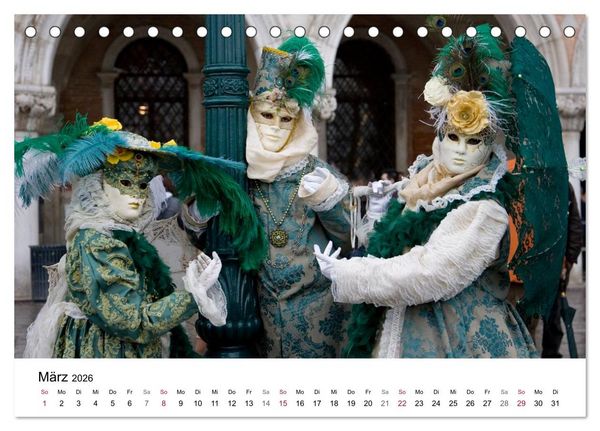 Produktbild: Carnevale di Venezia 2026 (Tischkalender 2026 DIN A5 quer), CALVENDO Monatskalender