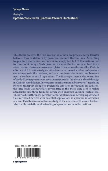 Produktbild: Optomechanics with Quantum Vacuum Fluctuations