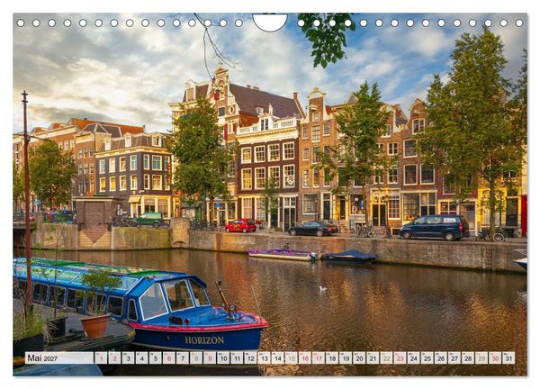 Produktbild: Ein Blick auf Amsterdam in Farbe (Wandkalender 2027 DIN A4 quer), CALVENDO Monatskalender