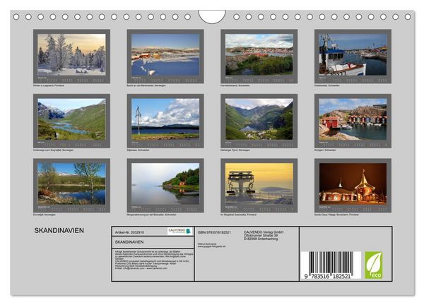 Produktbild: SKANDINAVIEN (Wandkalender 2026 DIN A4 quer), CALVENDO Monatskalender