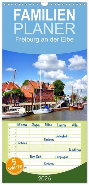 Produktbild: Familienplaner 2026 - Freiburg an der Elbe mit 5 Spalten (Wandkalender, 21 x 45 cm) CALVENDO