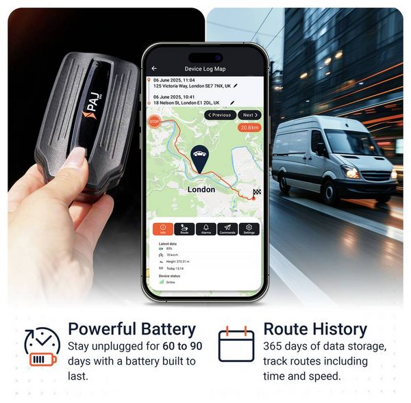 Produktbild: PAJ GPS POWER FINDER 4G GPS Tracker Fahrzeugtracker Schwarz 1St.